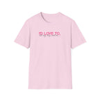 I'd Love To, But My dog won't let me- pink dark grey text- T-shirt