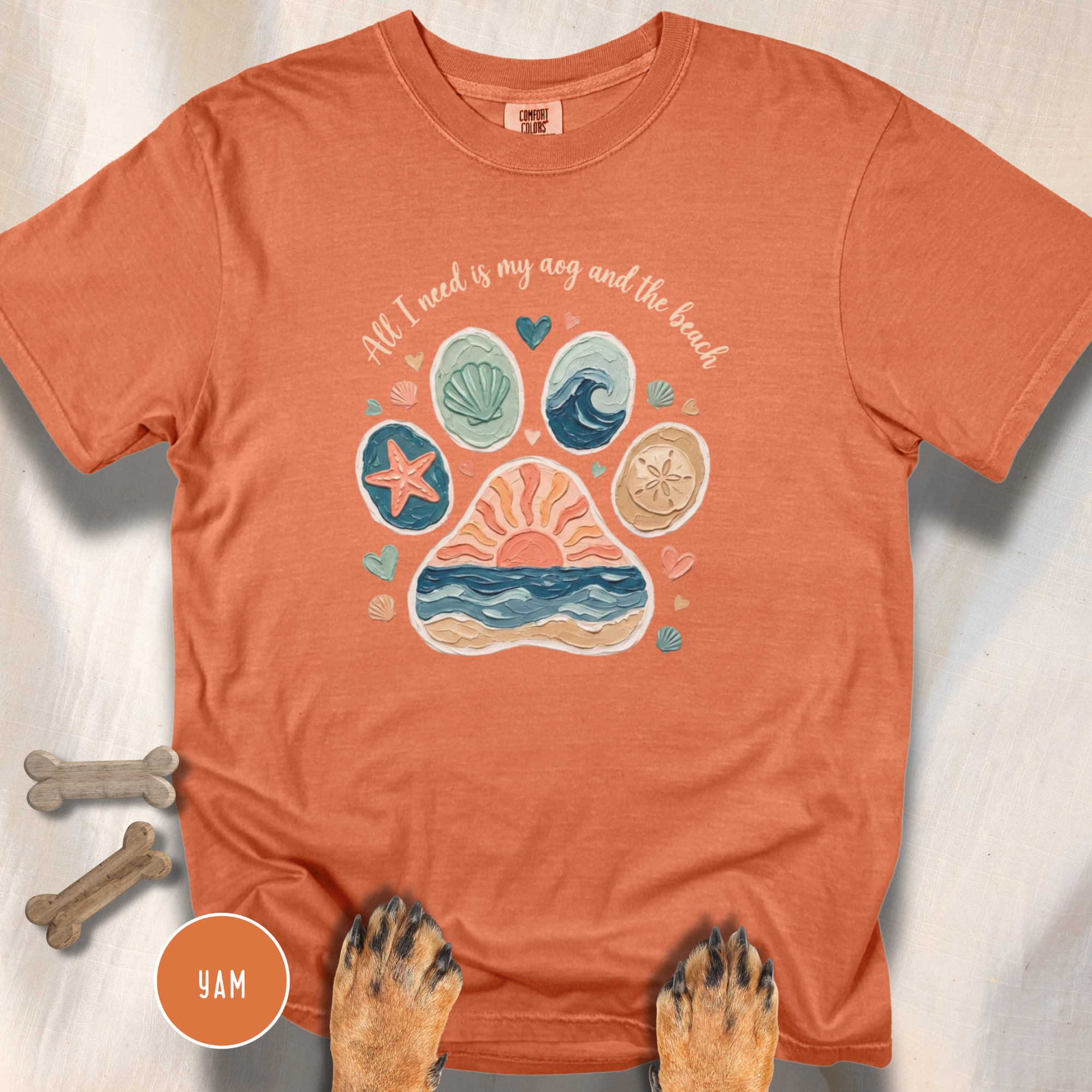 Coastal Dog Lover T-Shirt for Beach Loving Dog Moms