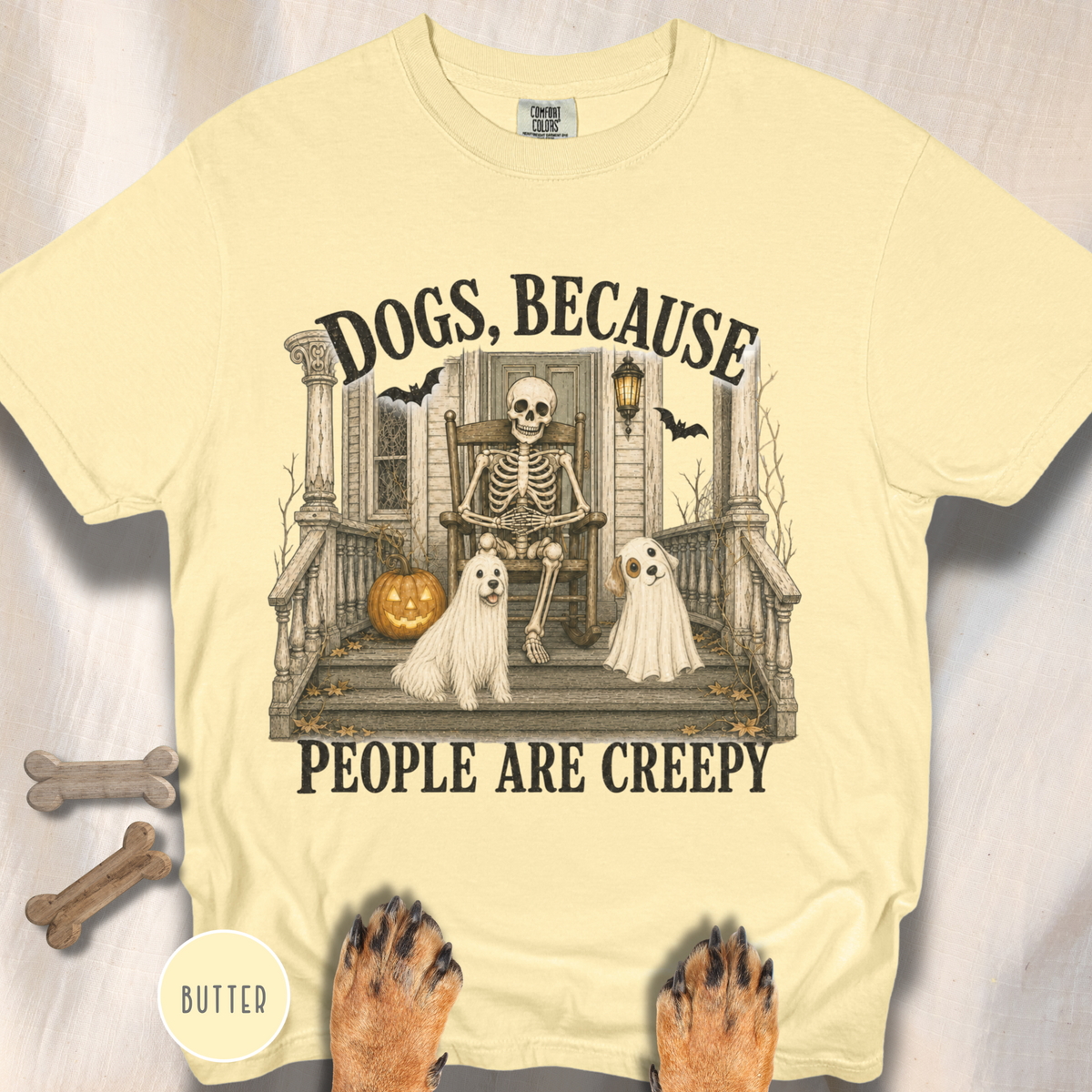 Dogs, Because People are Creepy Skeleton T-shirt