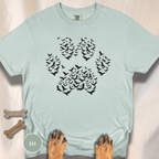 Murder of Crows in Flight Dog Paw T-shirt