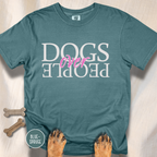Dogs Over People Cream and Pink T-shirt