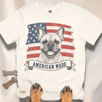 French Bulldog American Made USA flag T-shirt