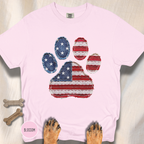 USA Pawtriot Dog Paw T-shirt