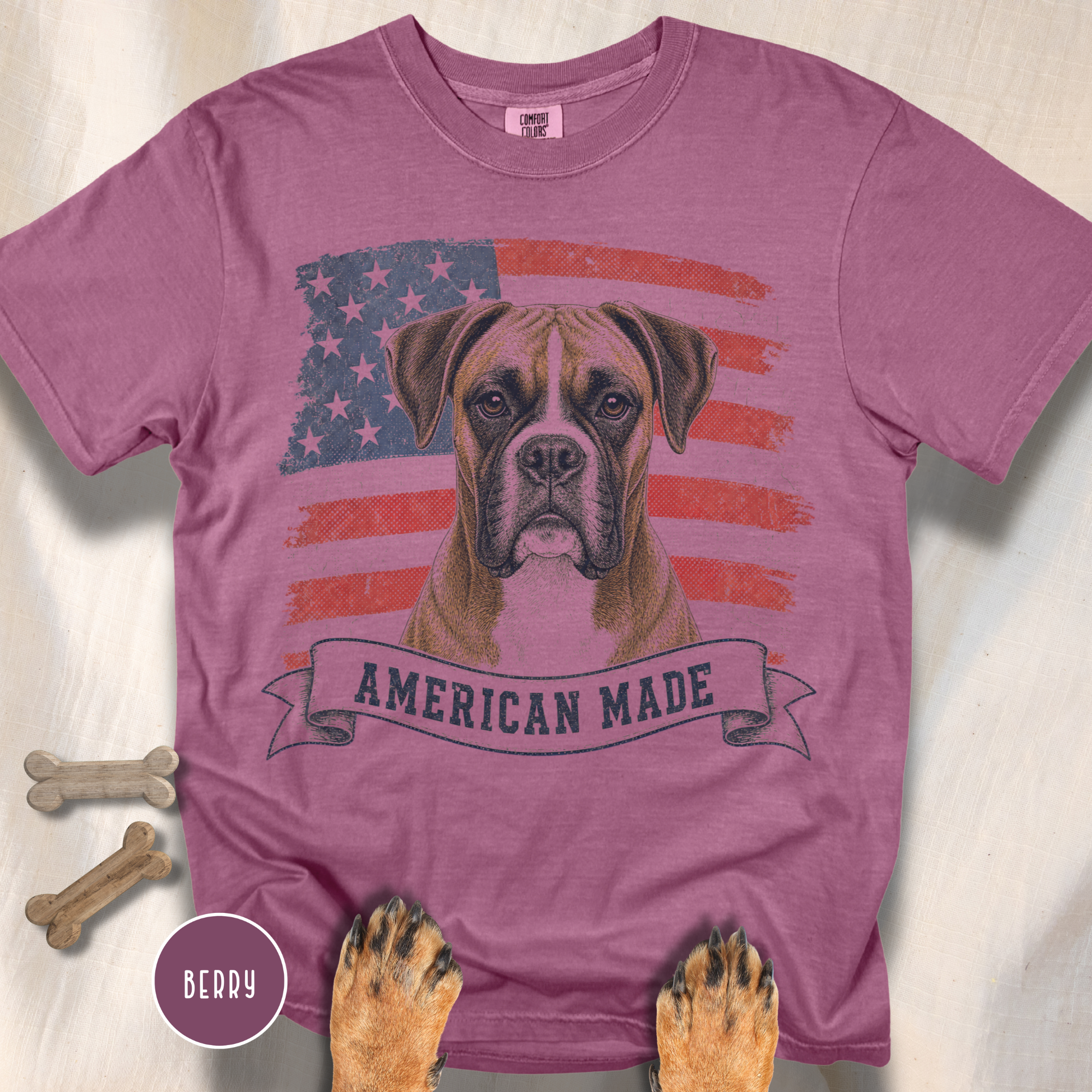 Boxer American Made USA flag T-shirt