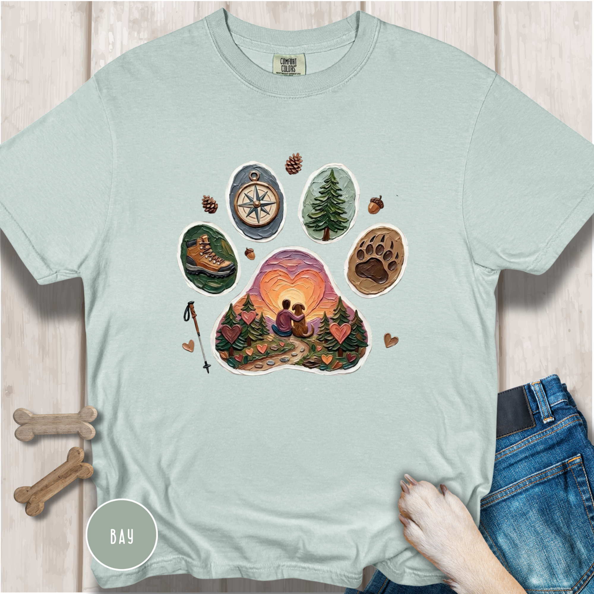 Adventure Buddy Dog Paw Comfort Colors T-Shirt