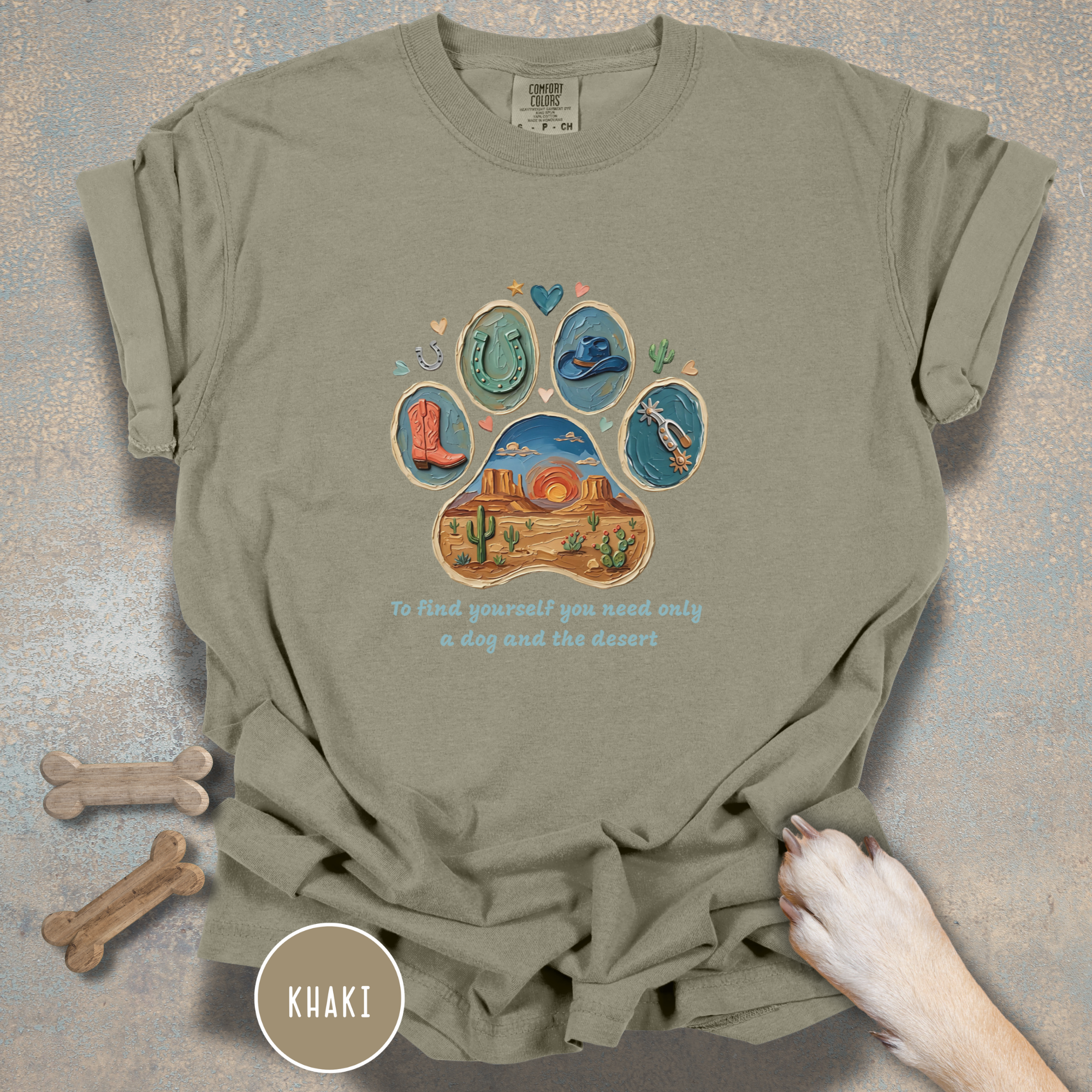 Desert Dog Lover Graphic T-Shirt for Adventure Dog Moms