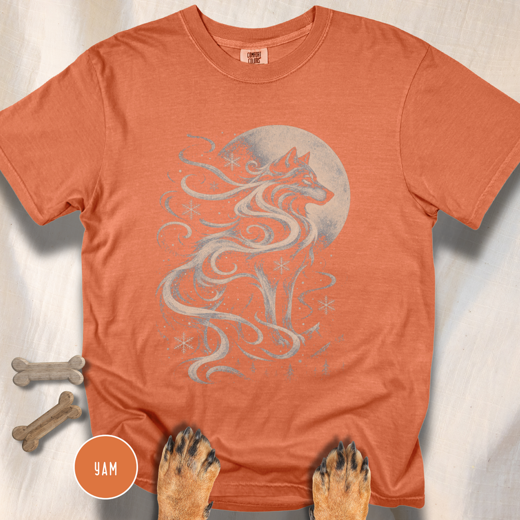 Snow Wolf Under the Moon  T-shirt
