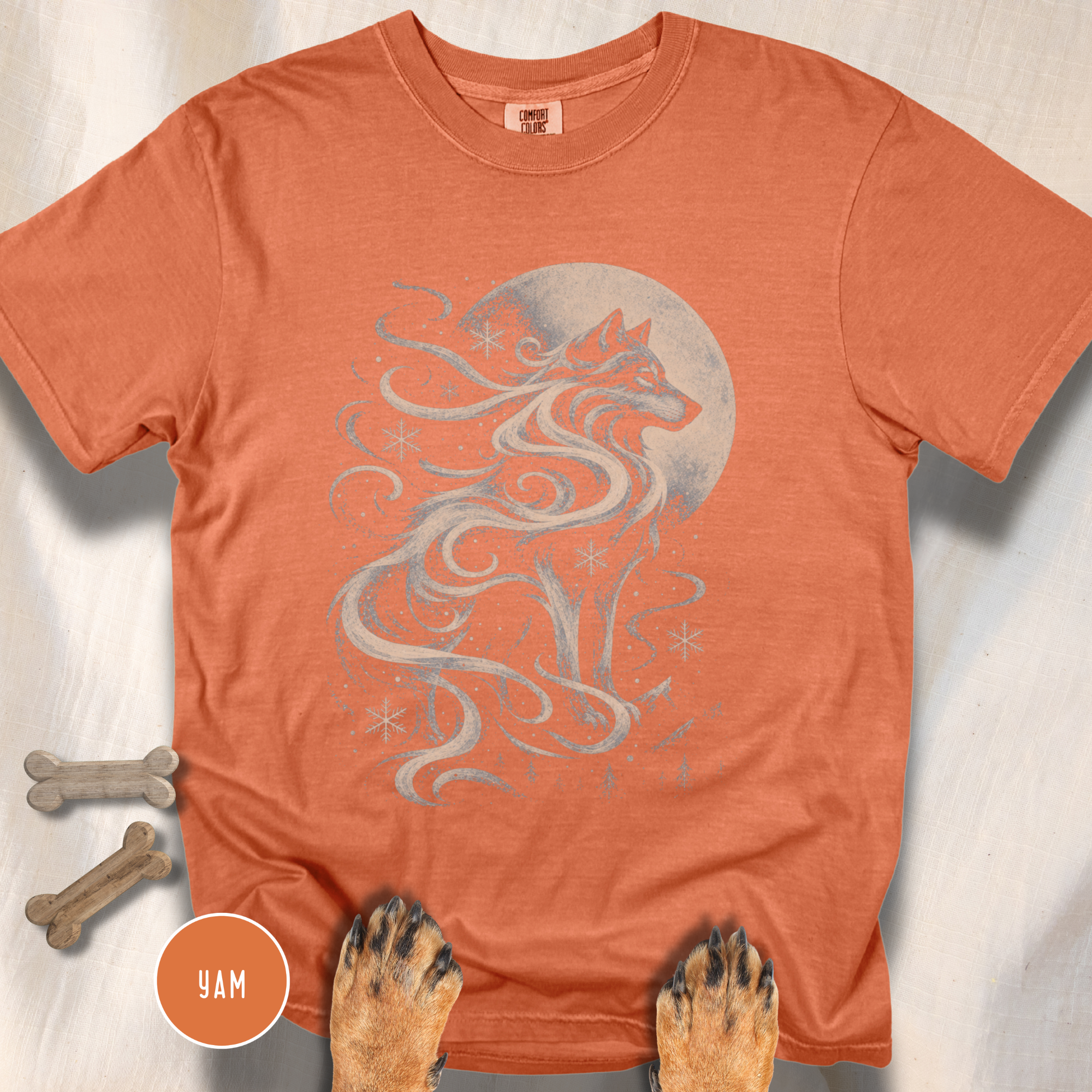 Snow Wolf Under the Moon  T-shirt