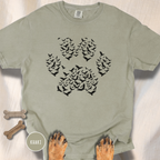 Murder of Crows in Flight Dog Paw T-shirt