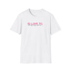 I'd Love To, But My dog won't let me- pink dark grey text- T-shirt