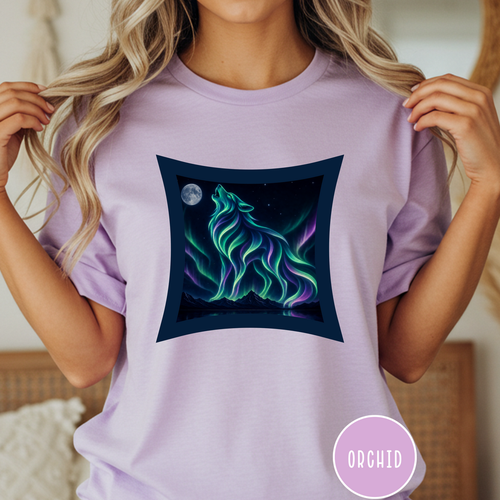 Aurora Borealis Wolf  T-Shirt