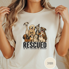 Rescued is My Favorite Breed Group Photo T-shirt