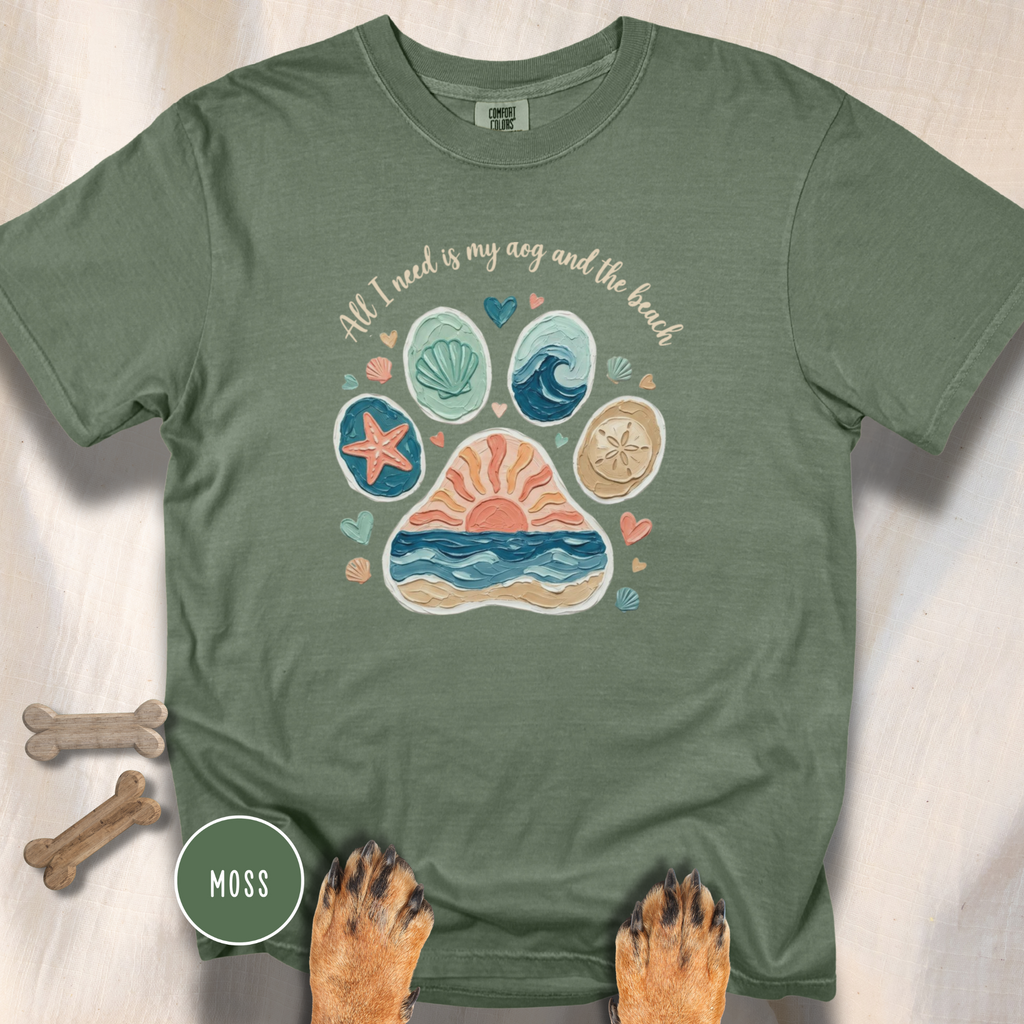 Coastal Dog Lover T-Shirt for Beach Loving Dog Moms