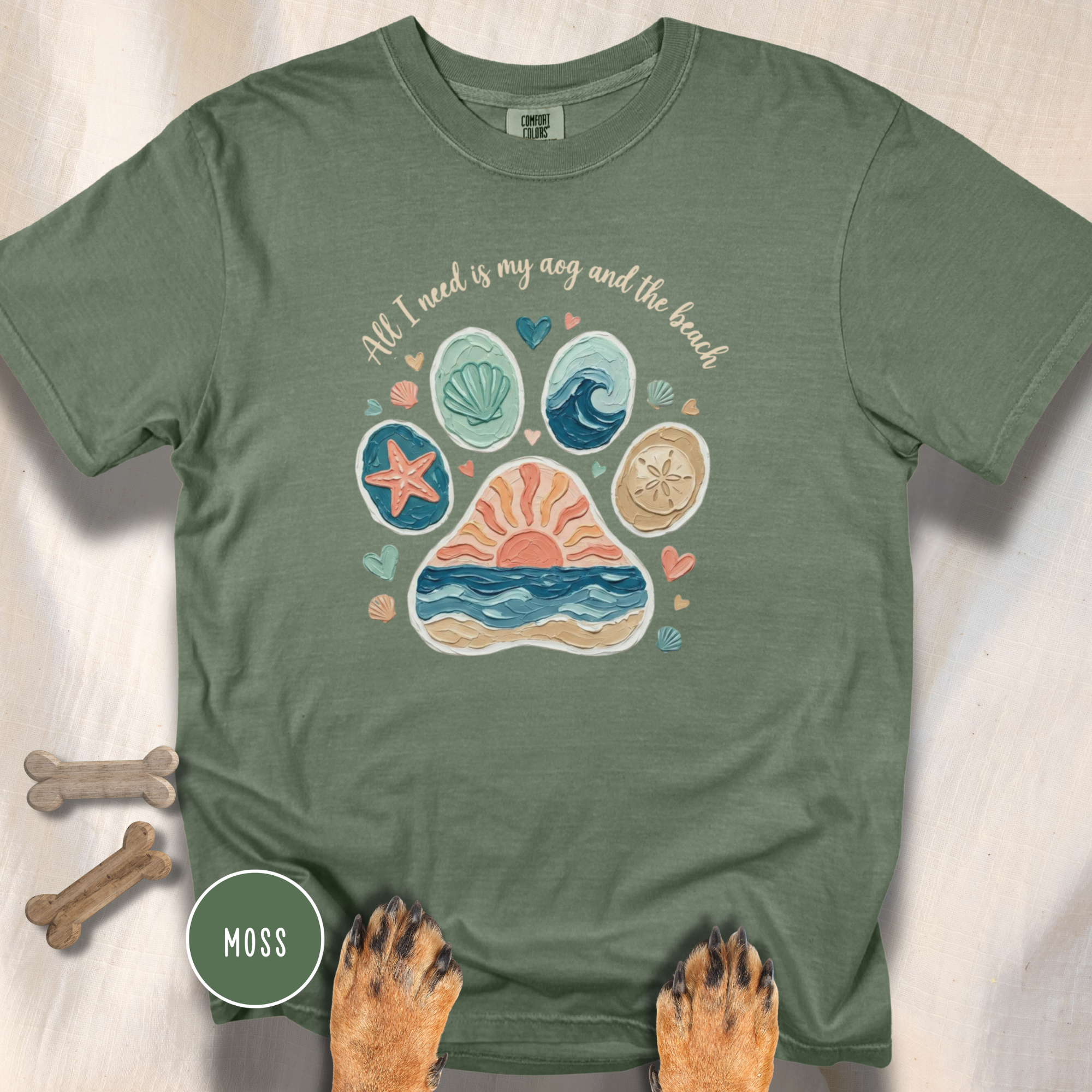 Coastal Dog Lover T-Shirt for Beach Loving Dog Moms