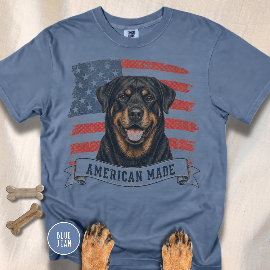 Rottweiler American Made USA flag T-shirt