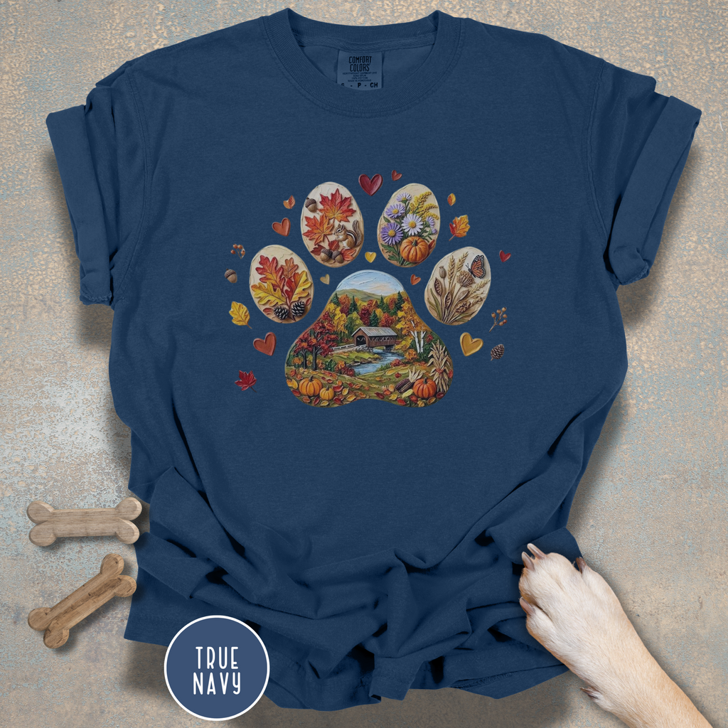 Fall Dog Paw T-shirt
