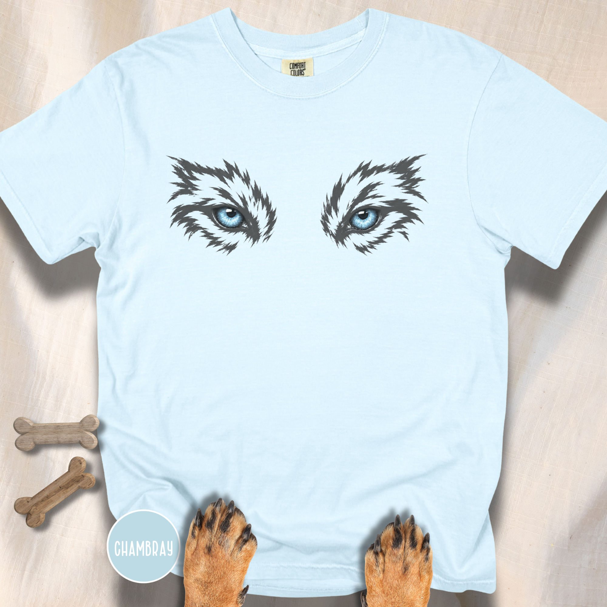 Ice Blue Eyes of the Grey Wolf  T-Shirt