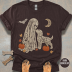 Faux Lace Ghost and Dog in the Fall T-shirt