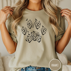 Murder of Crows in Flight Dog Paw T-shirt