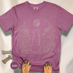 Dog in the Garden on a Moonlit Night T-shirt