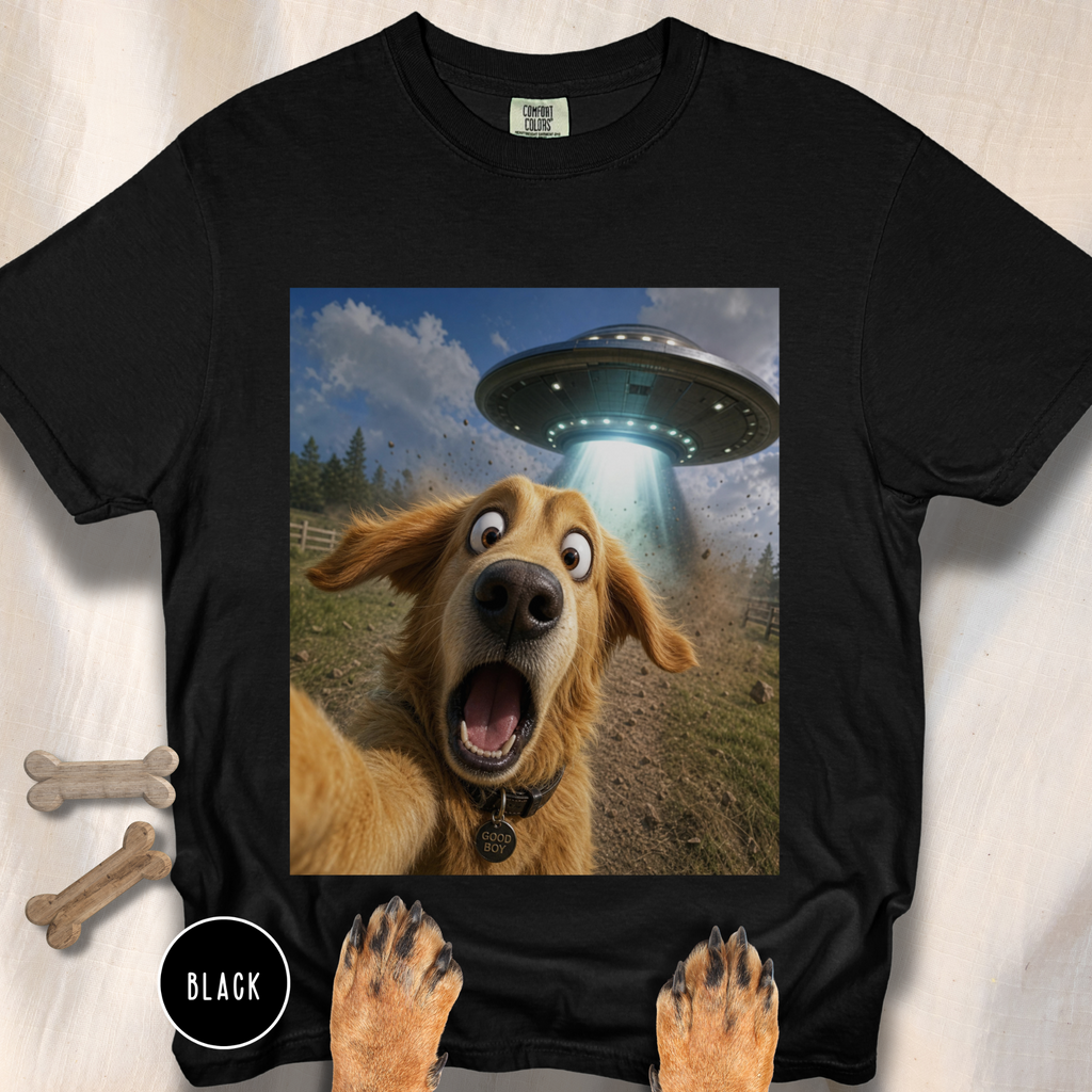 Dog UFO Selfie T-shirt