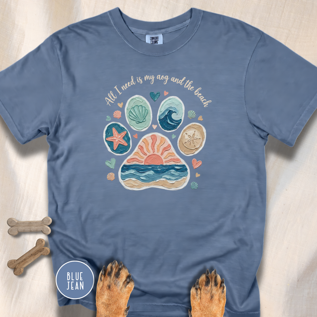 Coastal Dog Lover T-Shirt for Beach Loving Dog Moms