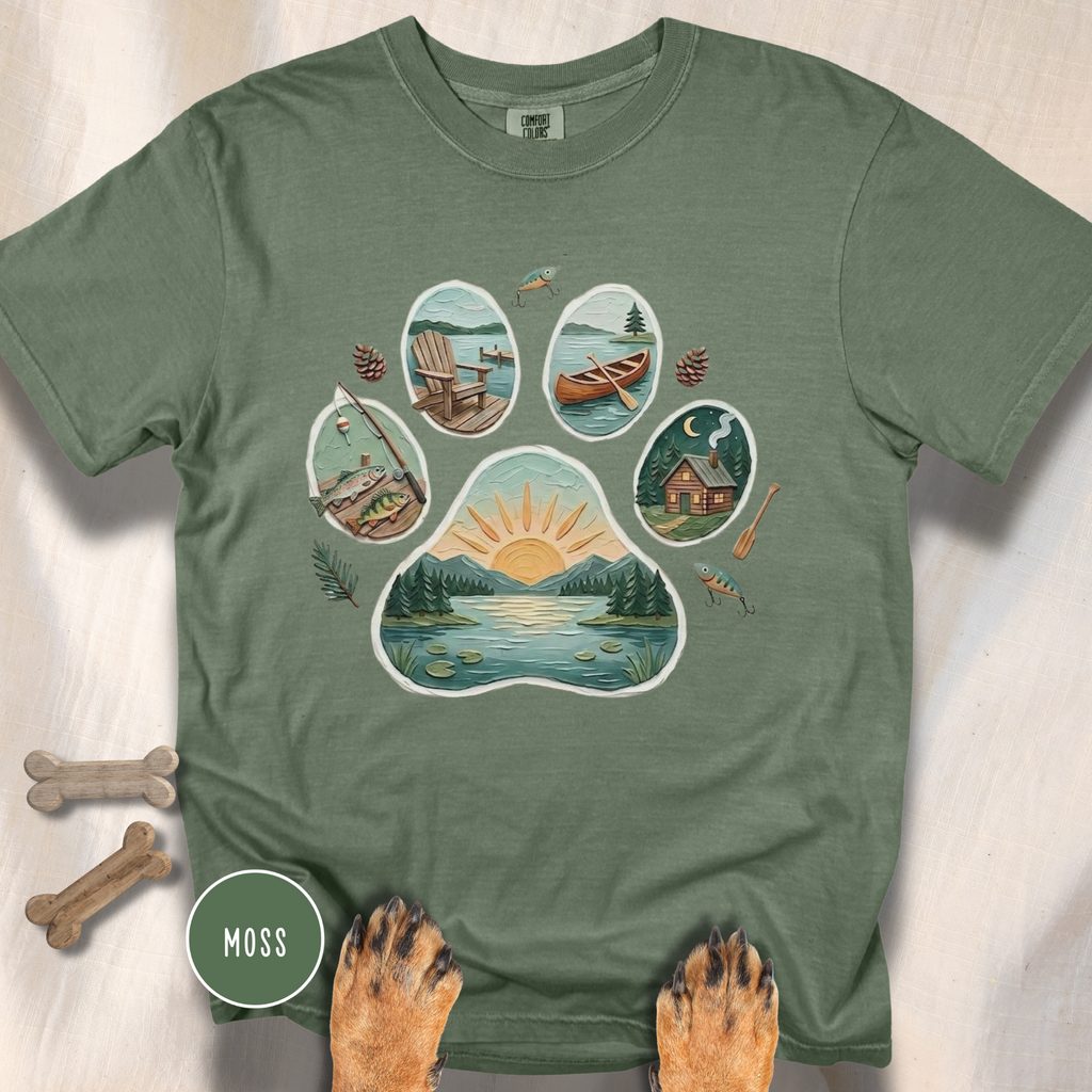 Lake Life Dog Paw T-Shirt