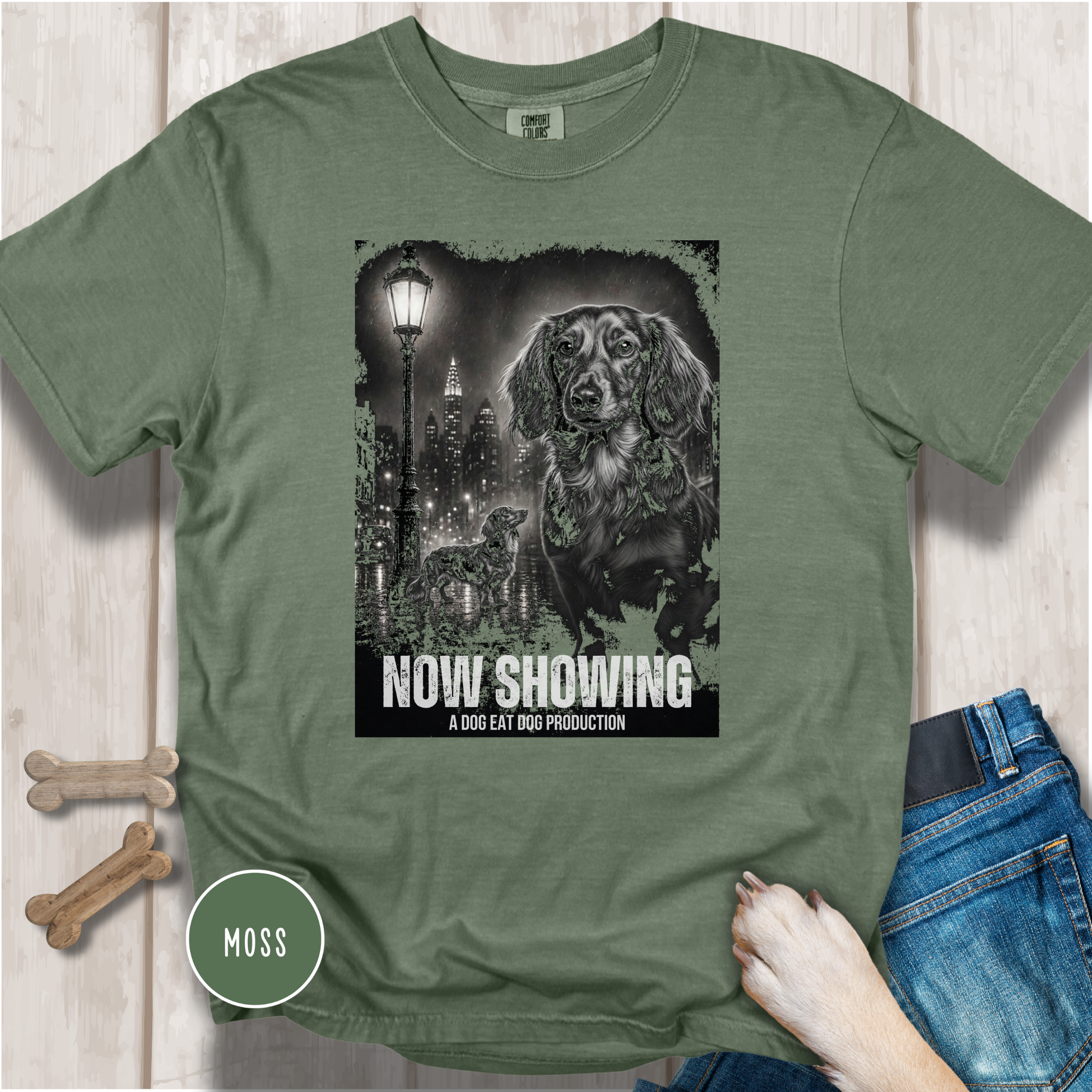 Long-Haired Dachshund Film Noir Movie Poster T-shirt