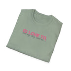 I'd Love To, But My dog won't let me- pink dark grey text- T-shirt