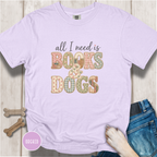 All I Need is Books & Dogs T-shirt