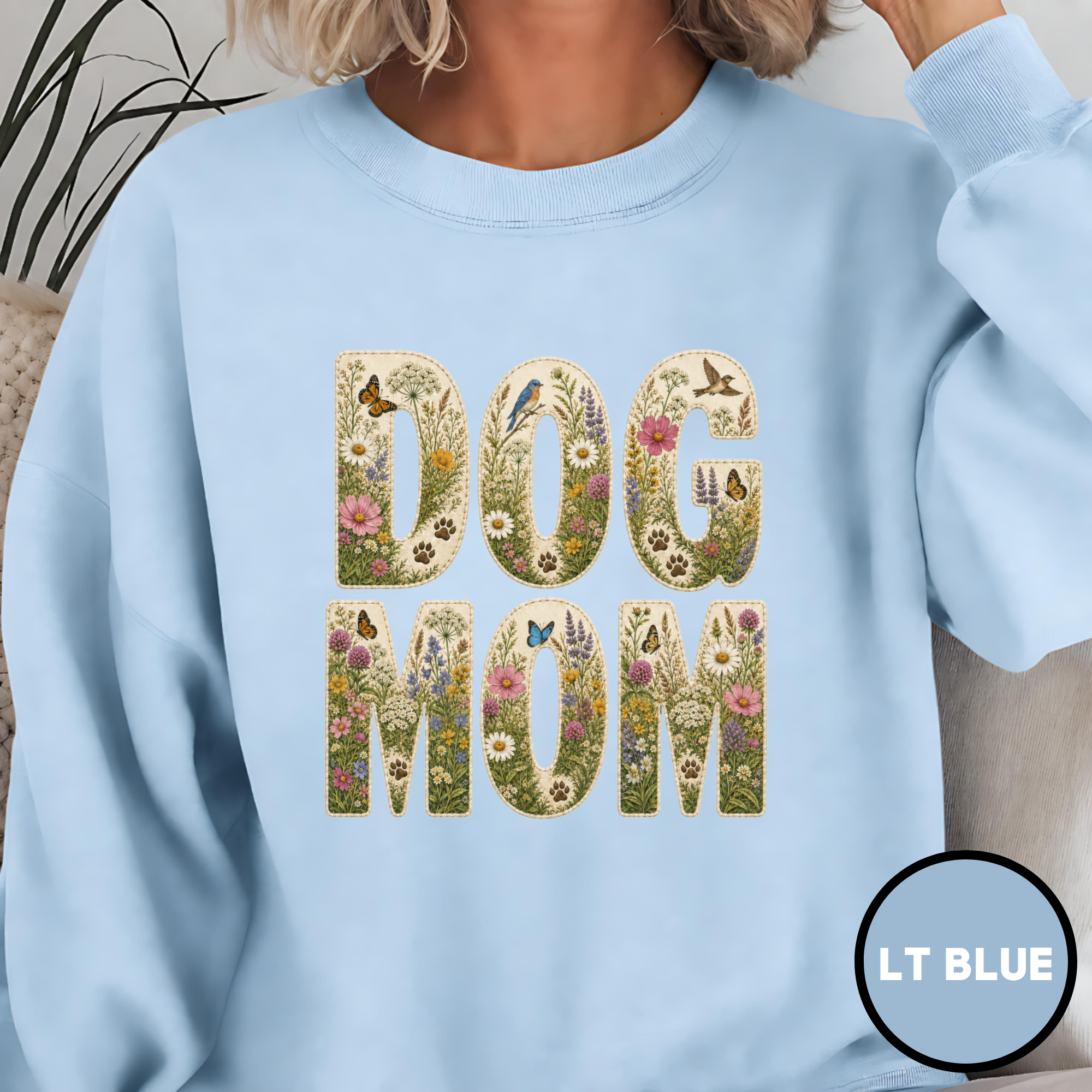 Dog Mom Wildflower Crewneck Sweatshirt