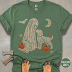 Faux Lace Ghost and Dog in the Fall T-shirt