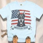 Doberman American Made USA flag T-shirt