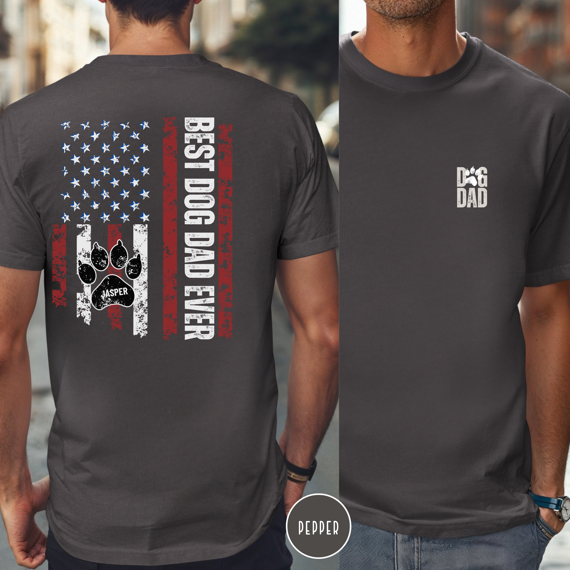 Personalized Best Dog Dad Ever Comfort Colors T-Shirt