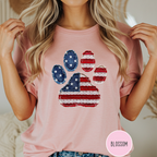 USA Pawtriot Dog Paw T-shirt