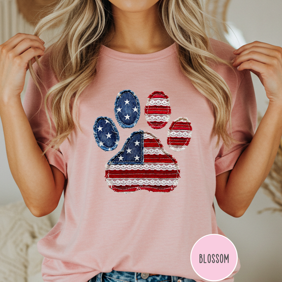 USA Pawtriot Dog Paw T-shirt