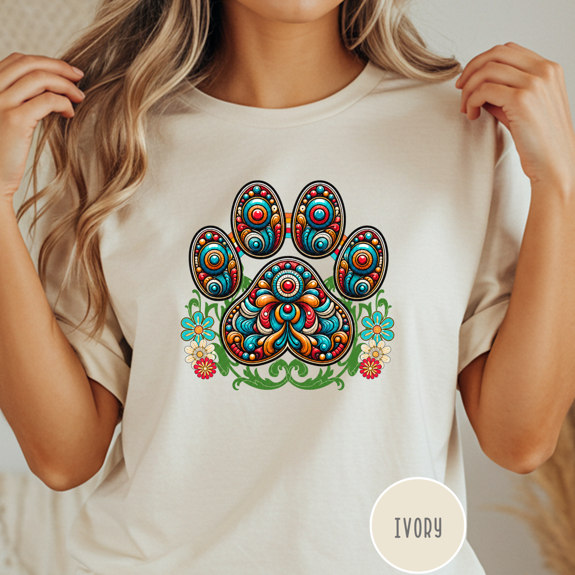 Groovy Mandela Paw Print T-shirt
