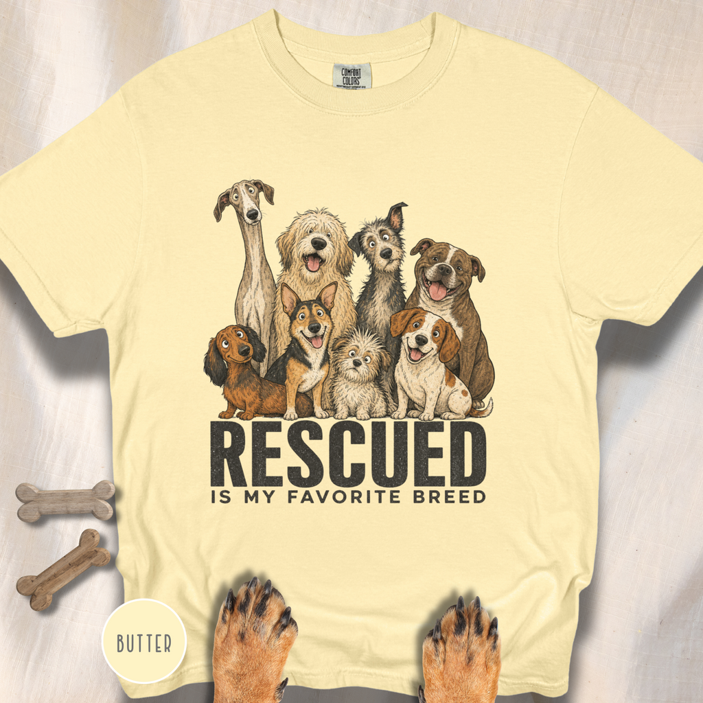 Rescued is My Favorite Breed Group Photo T-shirt