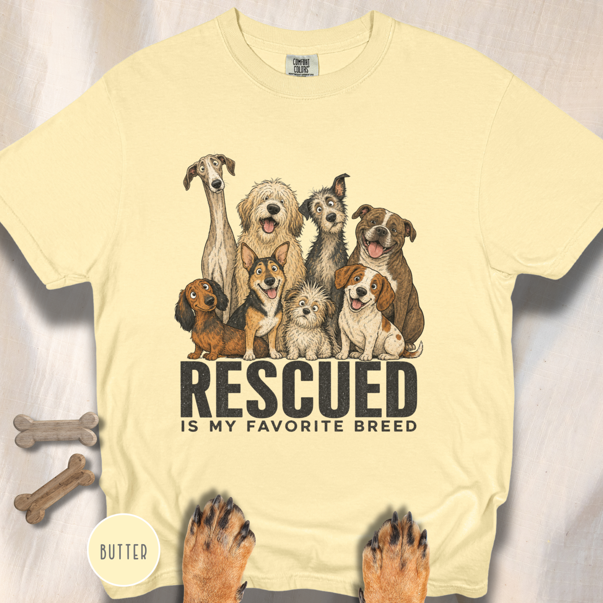 Rescued is My Favorite Breed Group Photo T-shirt