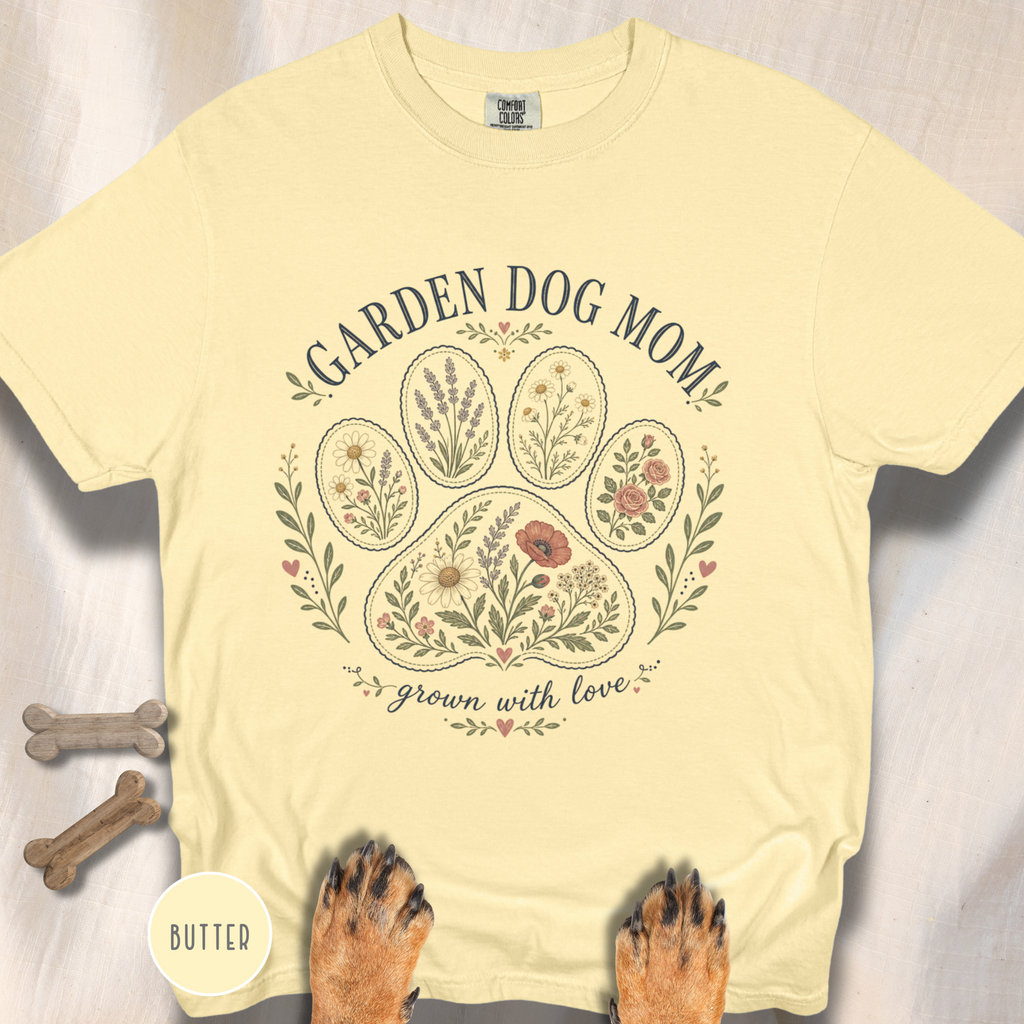 Garden Dog Mom Paw Print T-shirt