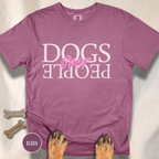 Dogs Over People Cream and Pink T-shirt