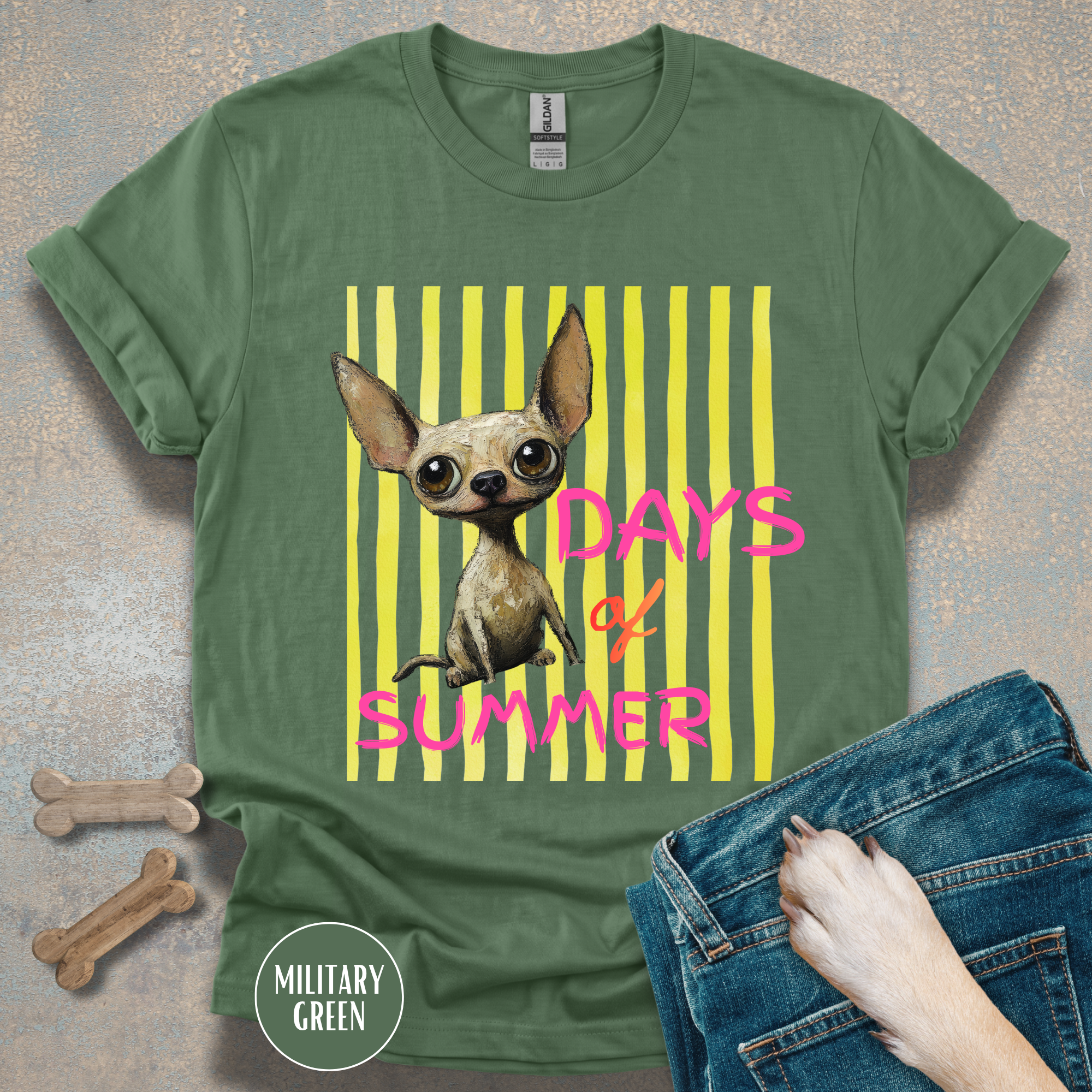 Dog Days of Summer Chihuahua Graphic T-Shirt