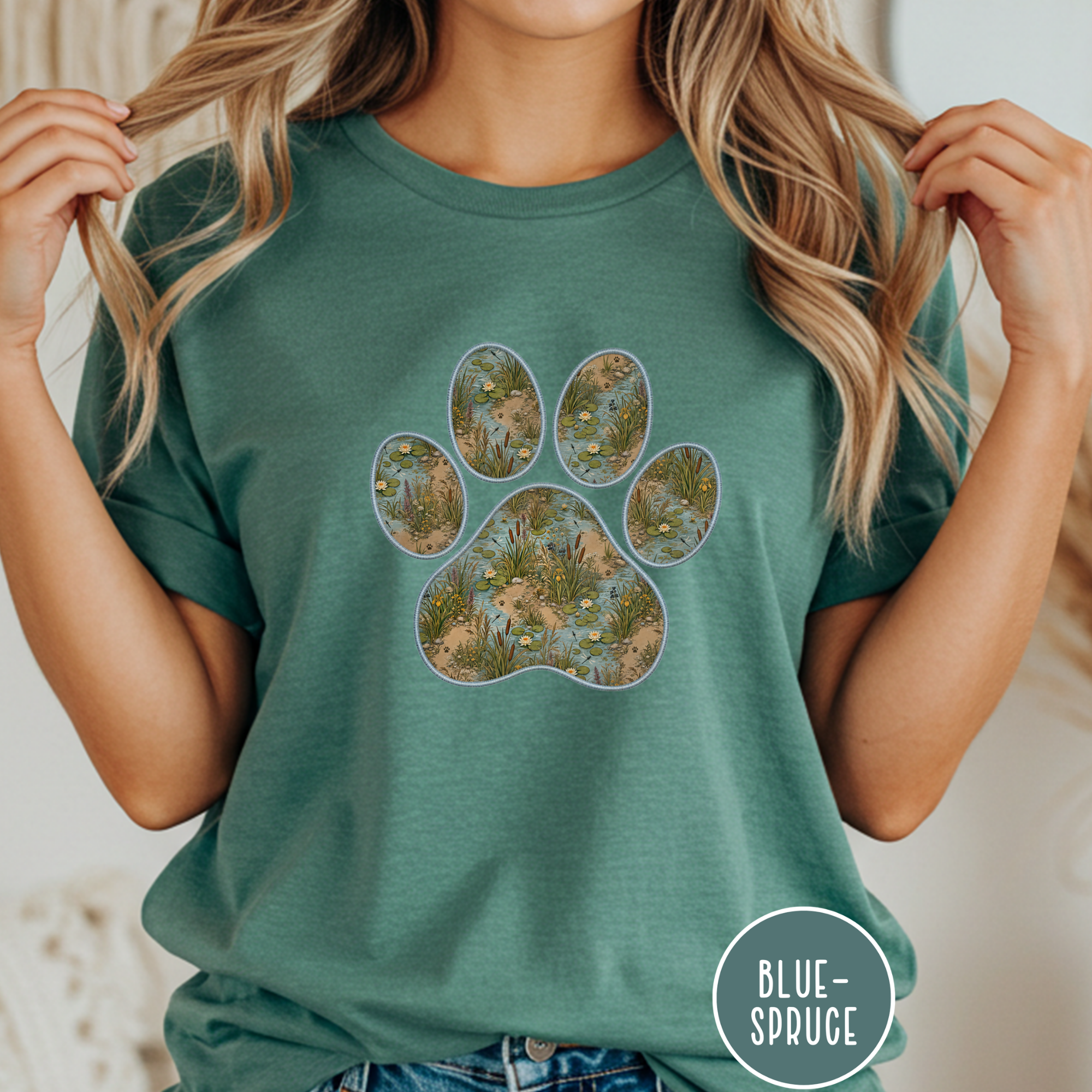 Paws in the Marsh Dog Paw T-Shirt