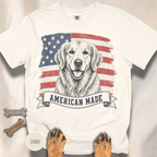 Golden Retriever American Made USA flag T-shirt