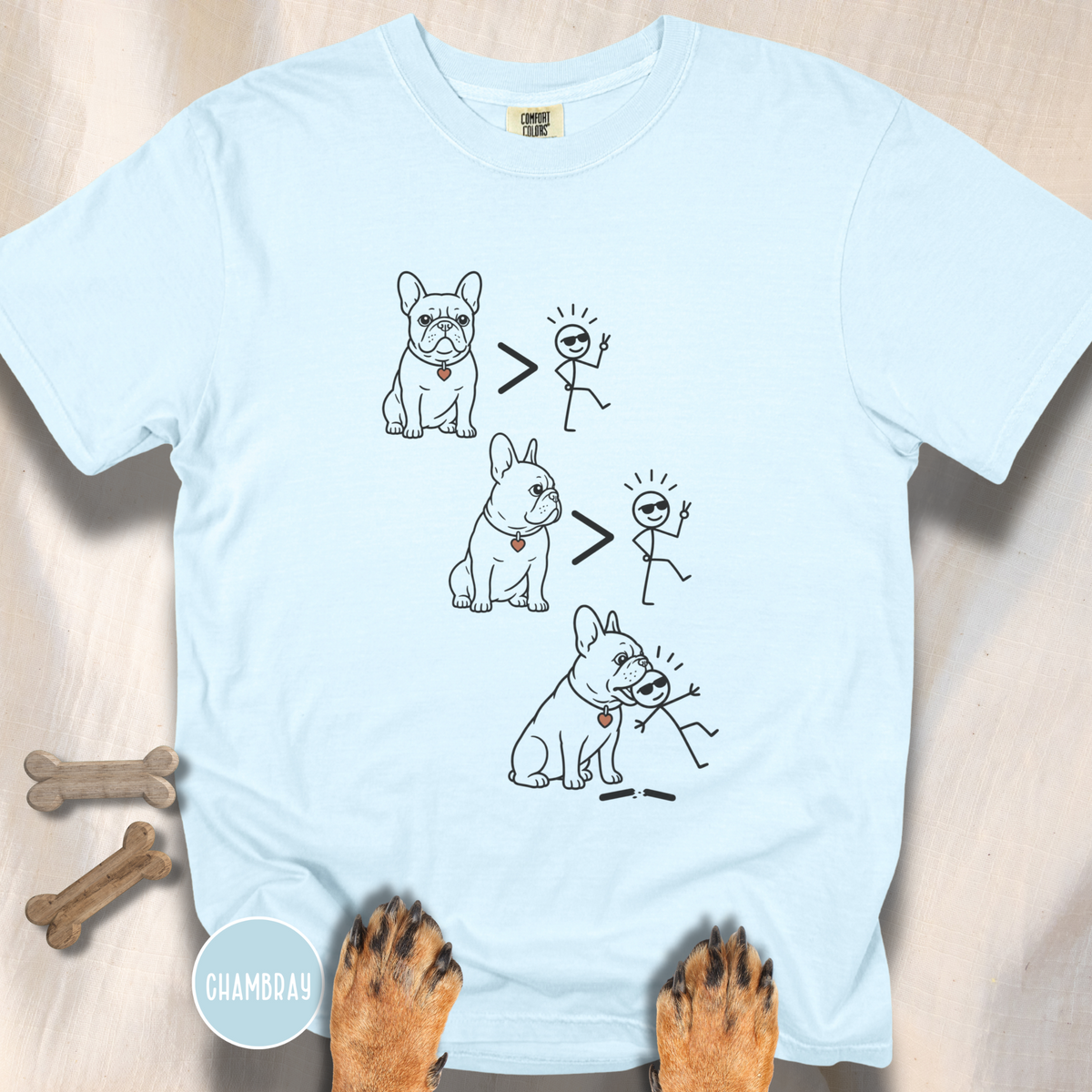 Frenchie > People Nom Nom  T-shirt