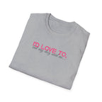 I'd Love To, But My dog won't let me- pink dark grey text- T-shirt