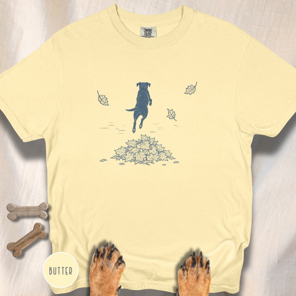 Leaf Pile Dog  T-Shirt