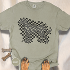 Checkerboard Dog Optical Art T-shirt