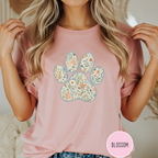 Coastal Seashore Vintage Botanical Dog Paw T-Shirt