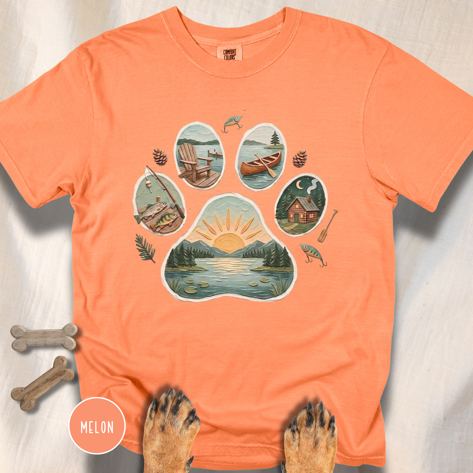 Lake Life Dog Paw T-Shirt